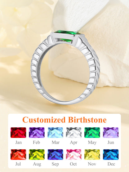 Custom4U Twisted Braided Ring 12 Months Birthstone