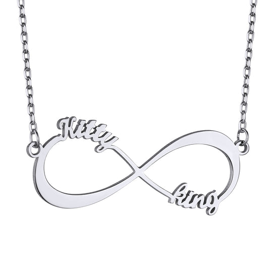 Custom4U Infinity Name Necklace-Steel