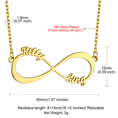 Custom4U Personalized Infinity Name Necklace-Dimension figure