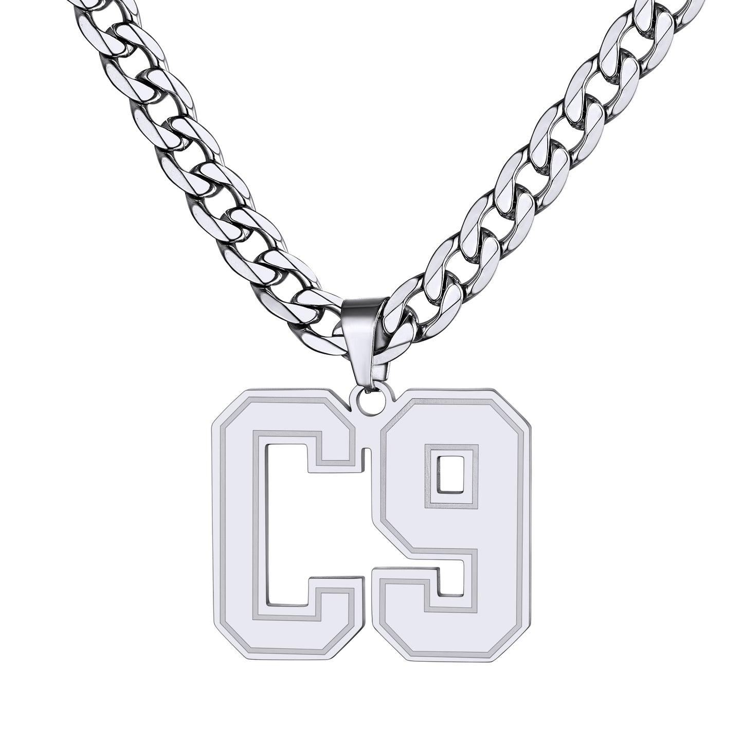 Custom4U-Steel-Personalized 2 Initials Necklace 