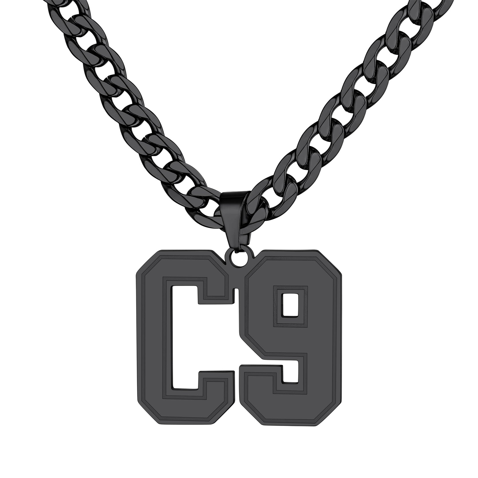 Custom4U-Black Plated-Personalized 2 Initials Necklace 