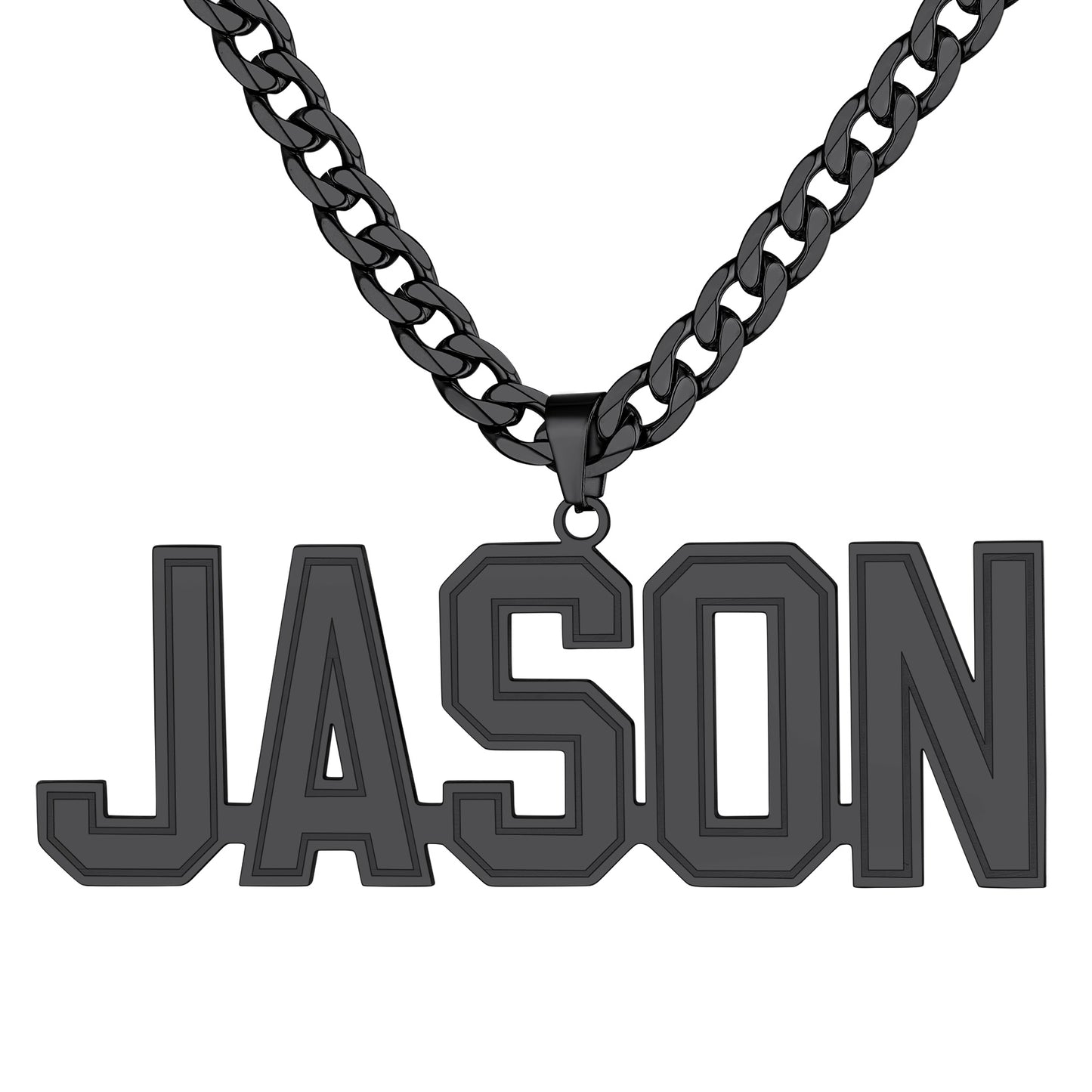 Custom4U-Black Plated-Personalized 5 Initials Necklace