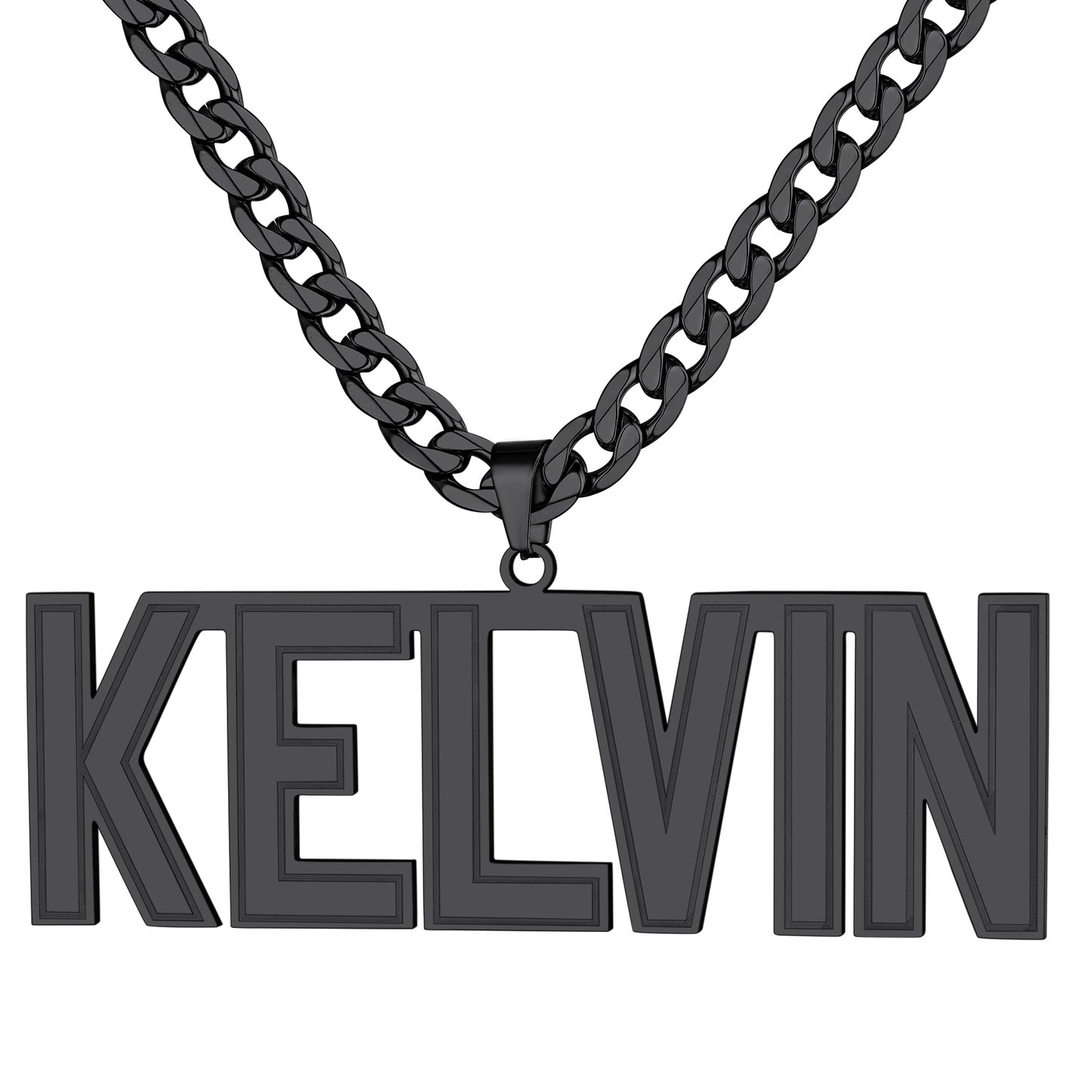 Custom4U-Black Plated-Personalized 6 Initials Necklace