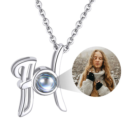 Custom4U Custom Initial Photo Projection Necklaces for Women