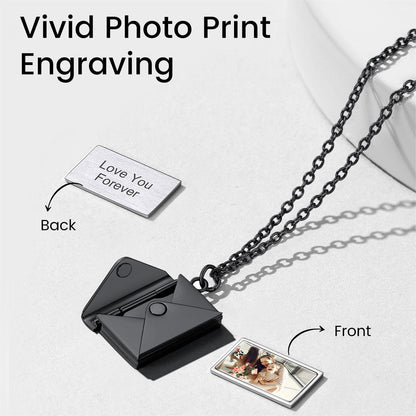 Custom4U Personalized Envelope Necklace with Photo for Pet Lover