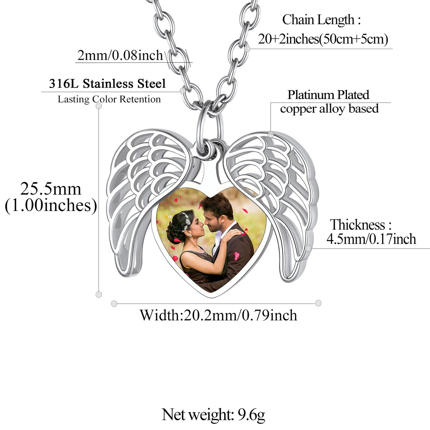 Custom4U Angel Wings Locket Necklace-Dimension Figure