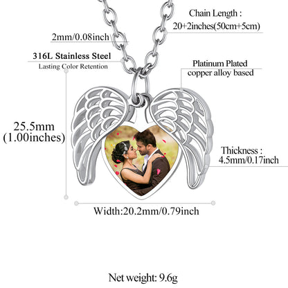 Custom4U Angel Wings Locket Necklace-Dimension Figure