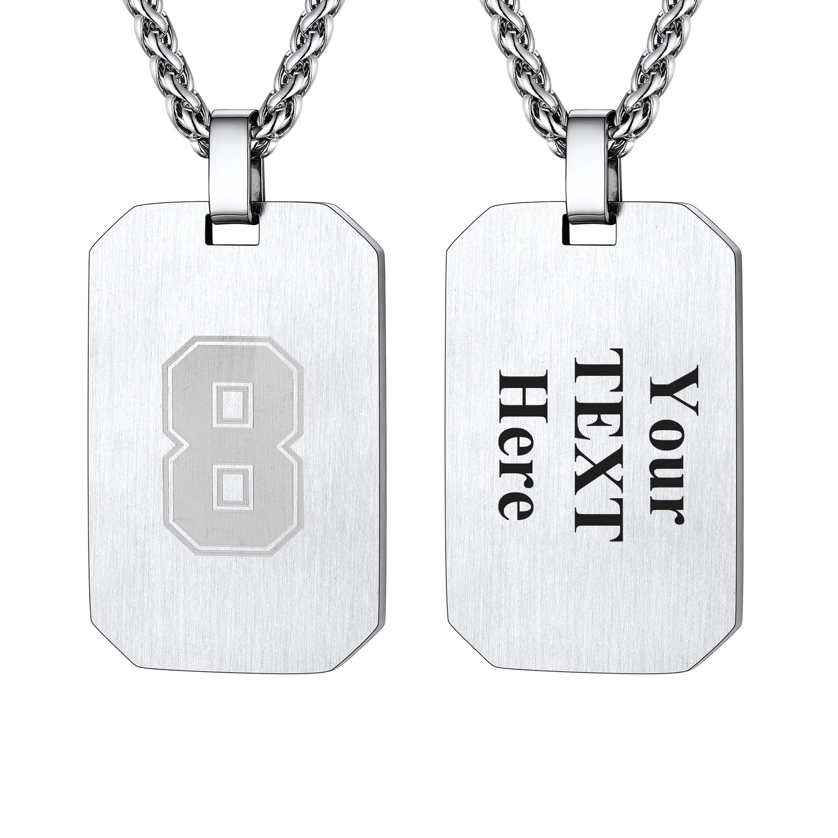 Custom4U Customized Octagonal Dog Tag Necklace-Steel