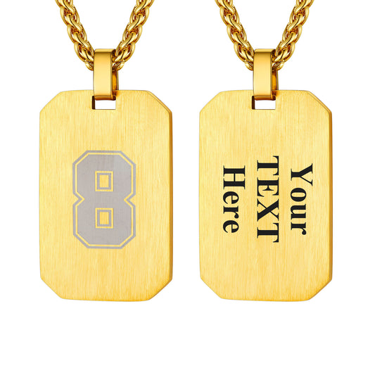 Custom4U Octagonal Dog Tag Necklace-Gold Plated