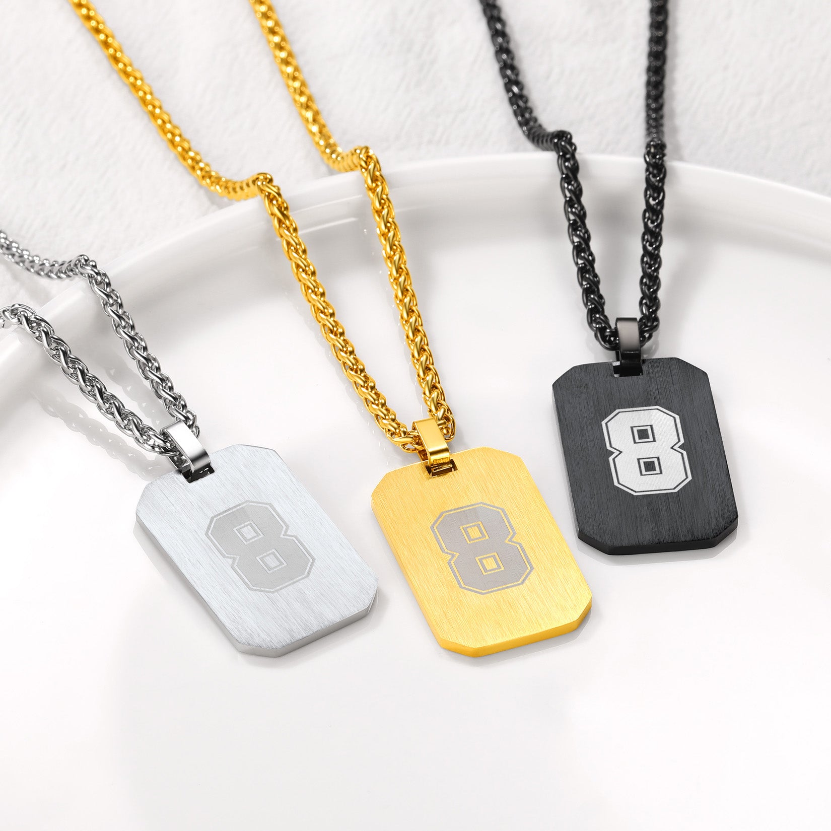 Custom4U 3 Color Customized Military Army Style ID Card Pendant Necklace