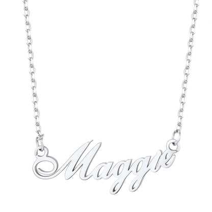 Custom4U Personalized Silver Color Engraved 1 Name Choker Necklace
