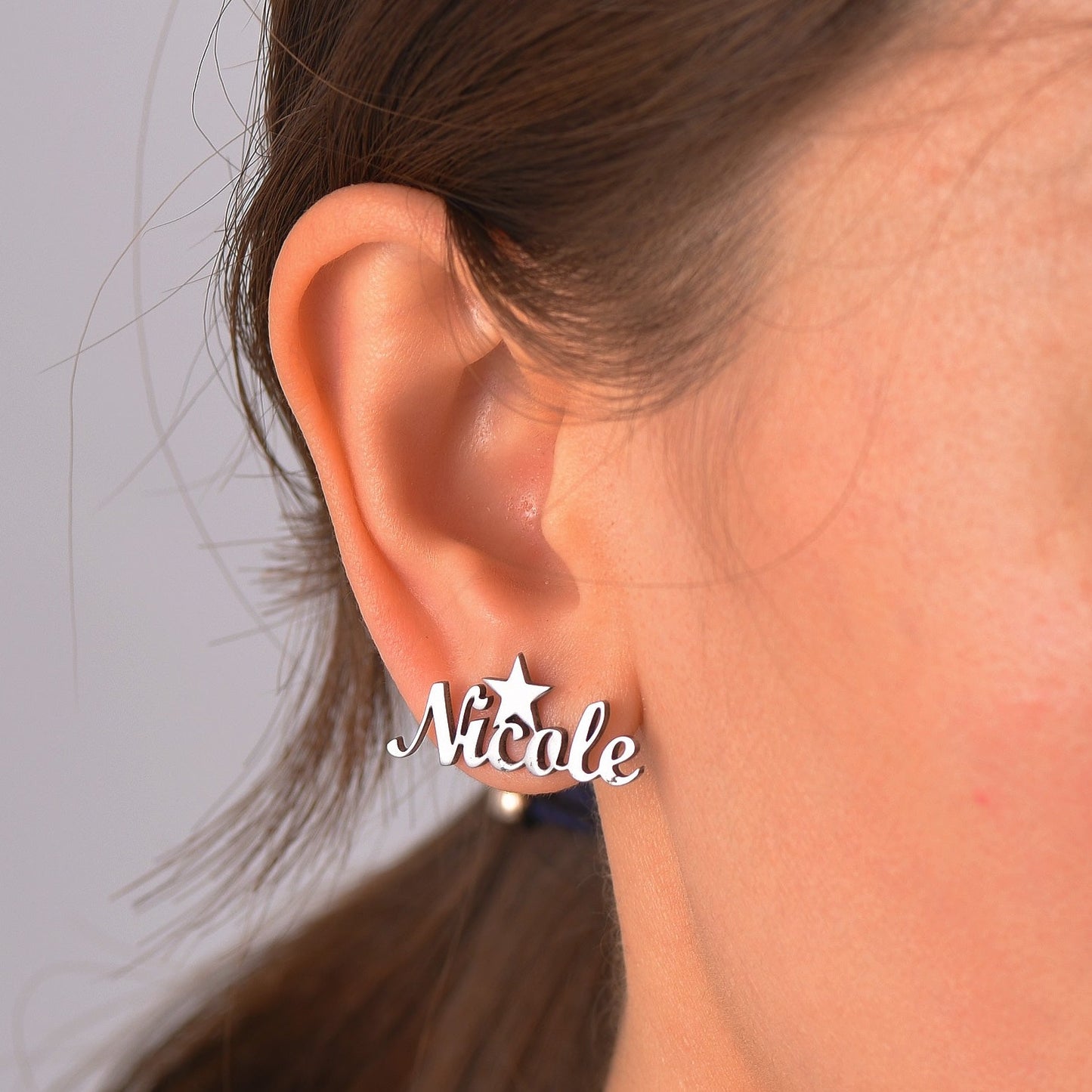 Custom4U Personalized Star Name Stud Earrings