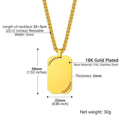 Gold Plated Baseball Fan NecklaceCustom4U Baseball Necklaces