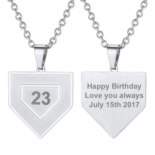 Custom4U Personalized Baseball Pendant Necklaces