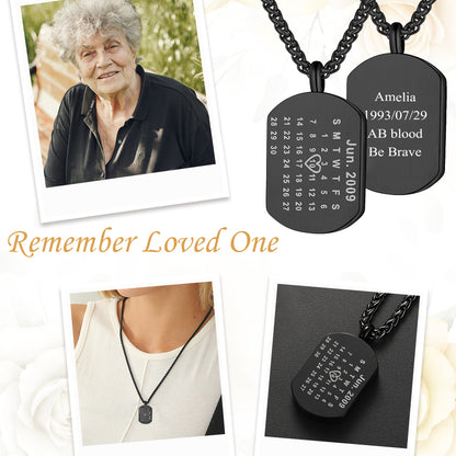 Calendar Cremation Urn Necklace