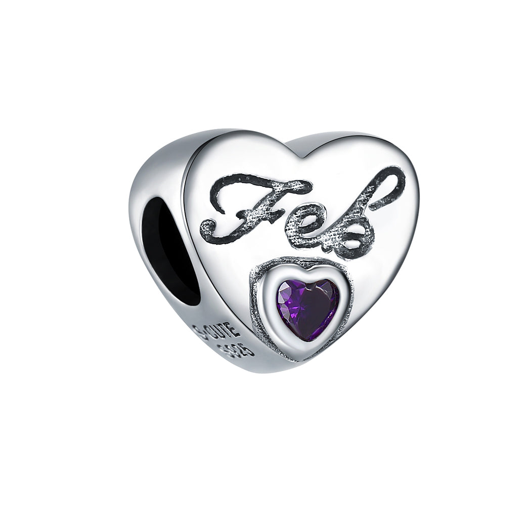 Feb. Custom4U Customized Heart Birthstone Charms for Bracelets