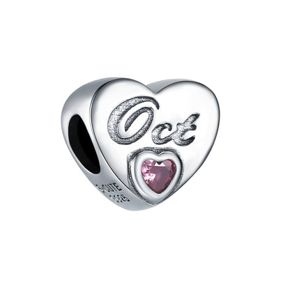 Oct. Custom4U Customized Heart Birthstone Charms for Bracelets