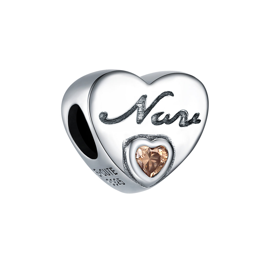 Nov. Custom4U Customized Heart Birthstone Charms for Bracelets