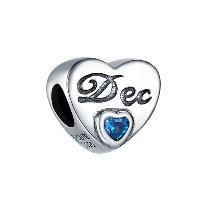 Dec. Custom4U Customized Heart Birthstone Charms for Bracelets