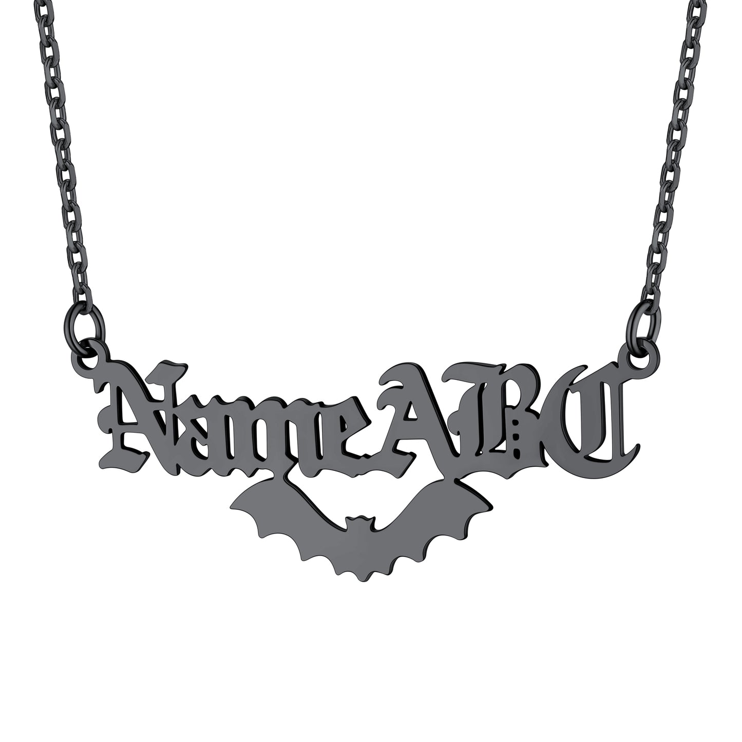 Custom4U Customized Gothic Halloween Bat Name Necklaces For Women