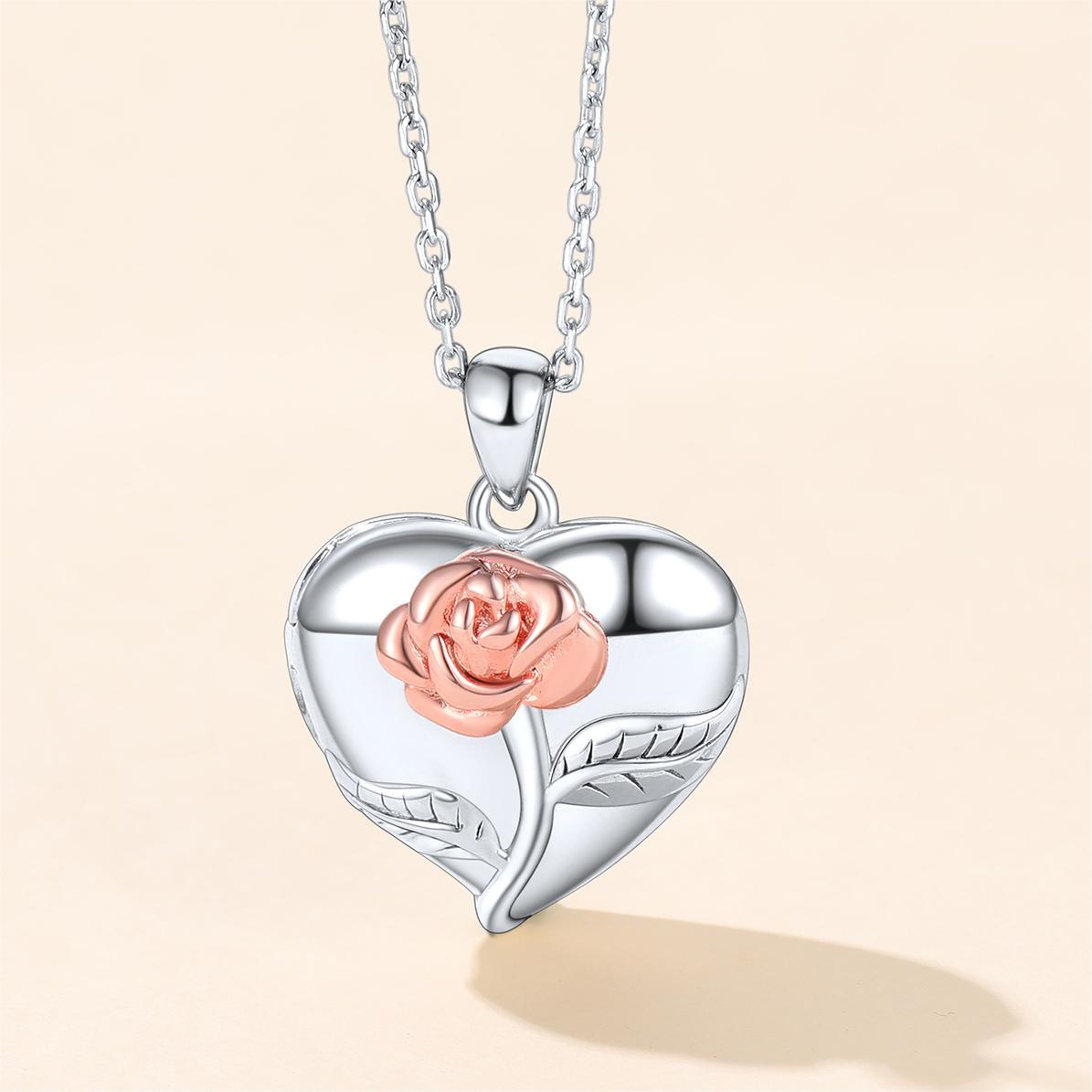 Custom4U Personalized Rose Heart Locket 