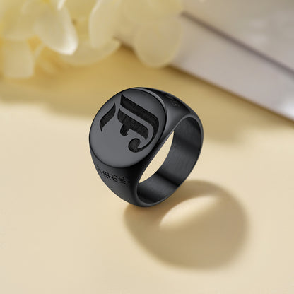 Custom4U Customized-Name-Engraved-Rings -Black plated