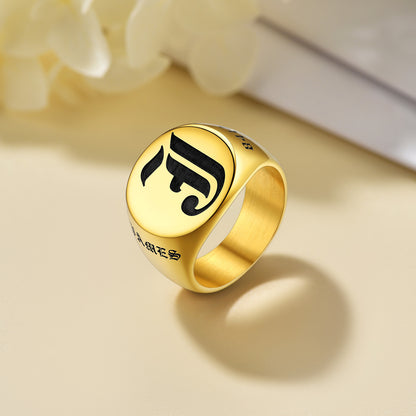 Custom4U Customized-Name-Engraved-Rings -Gold plated