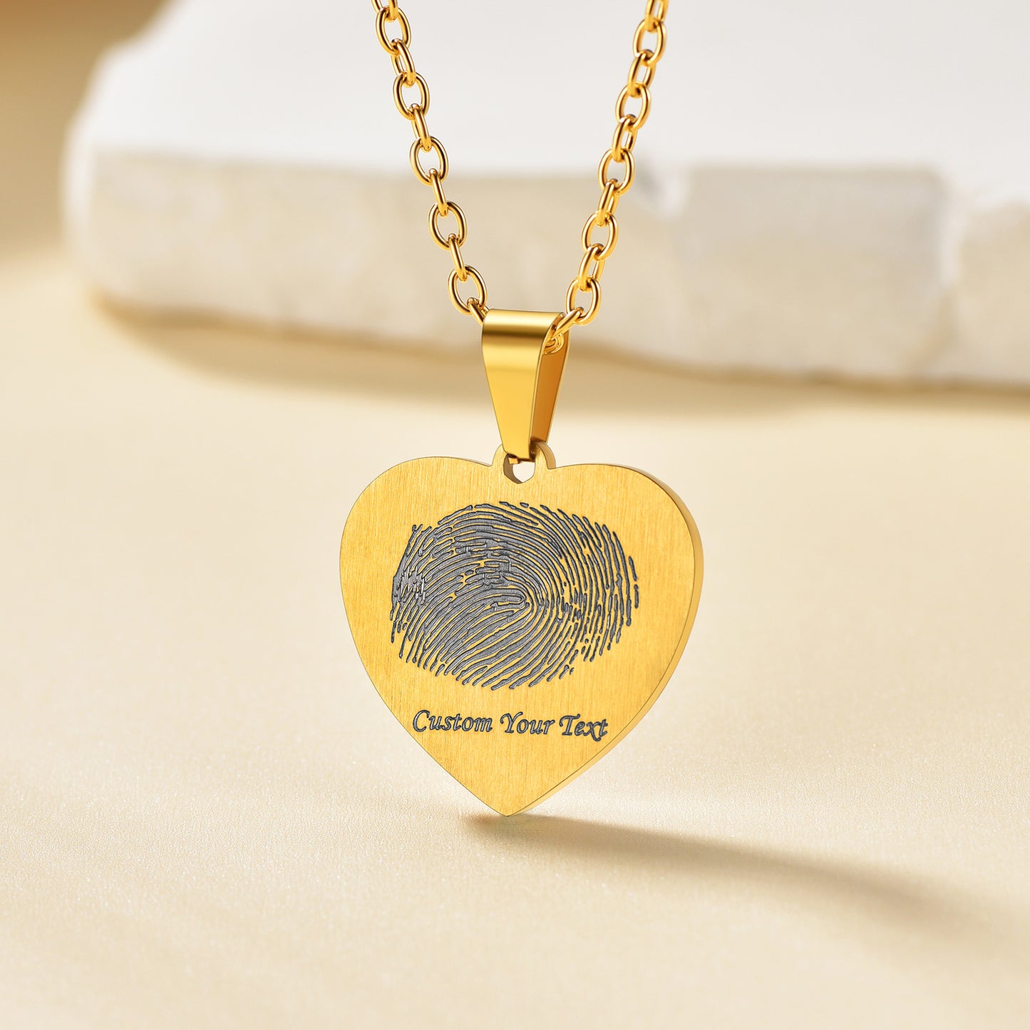 Custom4U Customized Unique Heart Photo Necklace-Gold Plated