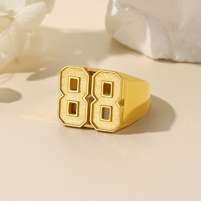 Custom4U Personalized 3D Priniting Number Signet Ring