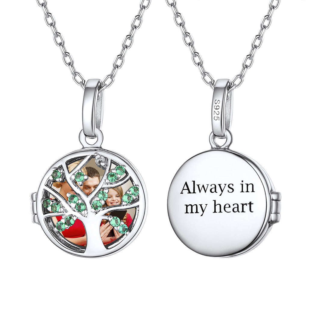  Custom4U Sterling Silver Personalized Locket Necklace 